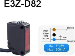 Infrared Photoelectric Switch Sensor Diffuse Reflection DC12V-24V with Bracket(E3Z-D82)