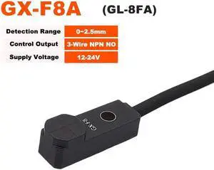 Mini Square Proximity Switch 1m NPN 3-wire Inductive Sensor Normally Colsed Normally Open GX-F8 GX-H8 GX-F12(GX-F8A)