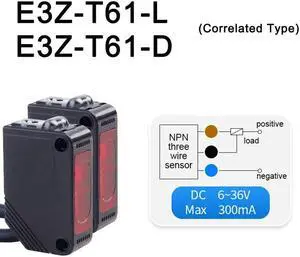 Infrared Photoelectric Switch Sensor Diffuse Reflection DC12V-24V with Bracket(E3Z-T61)