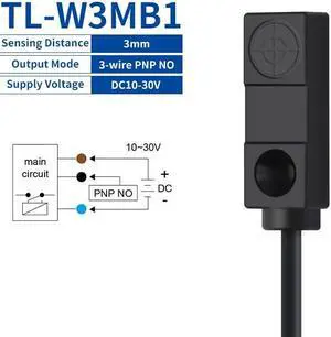 Inductive Proximity Switch 3-wire Sensor Switch 3mm/5mm NPN PNP NO NC Metal Detector(TL-W3MB1)