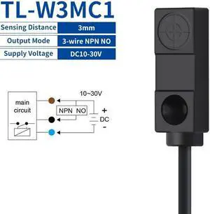 Inductive Proximity Switch 3-wire Sensor Switch 3mm/5mm NPN PNP NO NC Metal Detector(TL-W3MC1)