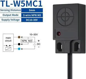 Inductive Proximity Switch 3-wire Sensor Switch 3mm/5mm NPN PNP NO NC Metal Detector(TL-W5MC1)