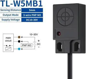 Inductive Proximity Switch 3-wire Sensor Switch 3mm/5mm NPN PNP NO NC Metal Detector(TL-W5MB1)