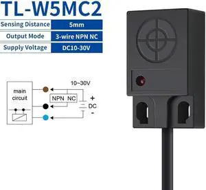 Inductive Proximity Switch 3-wire Sensor Switch 3mm/5mm NPN PNP NO NC Metal Detector(TL-W5MC2)