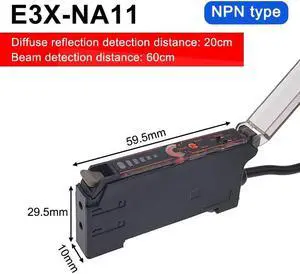 Fiber Optical Photoelectric Sensor Amplifer E3X-NA11 EX-DN10 Din Rail Mount For Diffuse Through Beam M3 M4 M6 With 2M Cable(E3X-NA11)