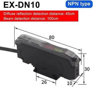 Fiber Optical Photoelectric Sensor Amplifer E3X-NA11 EX-DN10 Din Rail Mount For Diffuse Through Beam M3 M4 M6 With 2M Cable(EX-DN10)