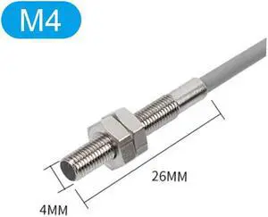 Micro Proximity Switch Three Wire Inductive Sensor with 2m Cable IP68 Waterproof NPN PNP NO NC Inductive Metal(NPN NC)(M4)