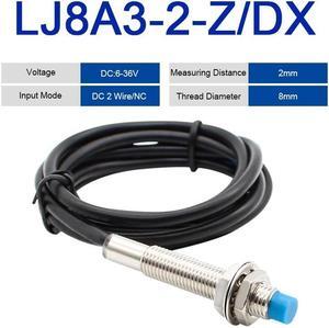 LJ8A3-2-Z-BX/AX Proximity Switch BY/AY/EX/DX/DZ/EZ PNP/NPN NO NC M8 2mm Detect distance Inductive Sensor Switch(LJ8A3-2-Z-DX)
