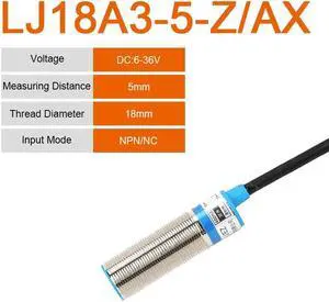 1Pcs LJ18A3-8-Z-BX 18A3-5-Z/BY Proximity Sensor Switch DC6~36V M18 AX/AY/CX/CY/EZ/DZ  PNP/NPN NO NC(LJ18A3-5-Z-AX)