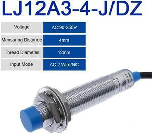 5PCS LJ12A3-4 BX/BY/AX/AY J-DZ/EZ Inductive Proximity Switch LJ12A3-2 BX NPN PNP Sensor NO NC DC5~36V 4mm Detection Distance(LJ12A3-4-J-DZ)
