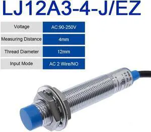 5PCS LJ12A3-4 BX/BY/AX/AY J-DZ/EZ Inductive Proximity Switch LJ12A3-2 BX NPN PNP Sensor NO NC DC5~36V 4mm Detection Distance(LJ12A3-4-J-EZ)