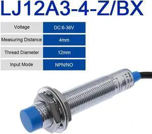 5PCS LJ12A3-4 BX/BY/AX/AY J-DZ/EZ Inductive Proximity Switch LJ12A3-2 BX NPN PNP Sensor NO NC DC5~36V 4mm Detection Distance(LJ12A3-4-Z-BX)