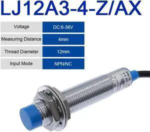 5PCS LJ12A3-4 BX/BY/AX/AY J-DZ/EZ Inductive Proximity Switch LJ12A3-2 BX NPN PNP Sensor NO NC DC5~36V 4mm Detection Distance(LJ12A3-4-Z-AX)