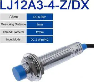 5PCS LJ12A3-4 BX/BY/AX/AY J-DZ/EZ Inductive Proximity Switch LJ12A3-2 BX NPN PNP Sensor NO NC DC5~36V 4mm Detection Distance(LJ12A3-4-Z-DX)
