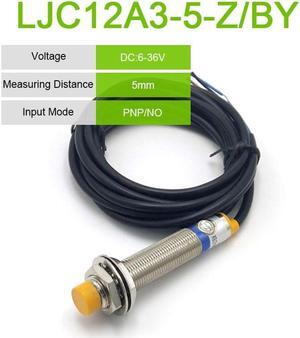 LJC12A3-A-Z/BX AX BY AY Approach Sensor Cylindrical Capacitive Proximity Switch 5mm Detecting distance NPN/PNP NO/NC DC6-36V(LJC12A3-5-Z BY)