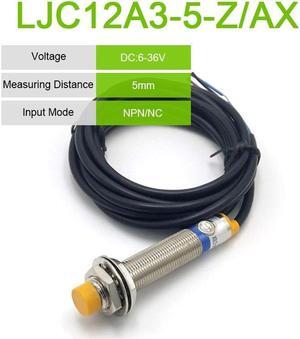 LJC12A3-A-Z/BX AX BY AY Approach Sensor Cylindrical Capacitive Proximity Switch 5mm Detecting distance NPN/PNP NO/NC DC6-36V(LJC12A3-5-Z AX)