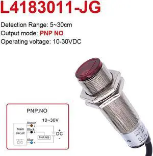 M18 Metal Photoelectric laser beam Sensor switch Infrared Obstacle Avoidance 5-30cm Detection Range Adjustable NPN PNP NO(L4183013-JG PNP NO)