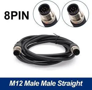 M12 sensor connector cable double head waterproof line male female 2m wire waterproof 4Pin 5Pin 8Pin sensor connectors(Straight M to M 8 p)