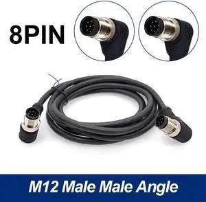 M12 sensor connector cable double head waterproof line male female 2m wire waterproof 4Pin 5Pin 8Pin sensor connectors(Angle M to M 8 p)