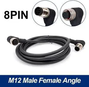 M12 sensor connector cable double head waterproof line male female 2m wire waterproof 4Pin 5Pin 8Pin sensor connectors(Angle F to M 8 p)