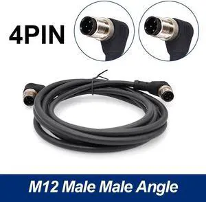 M12 sensor connector cable double head waterproof line male female 2m wire waterproof 4Pin 5Pin 8Pin sensor connectors(Angle M to M 4 p)