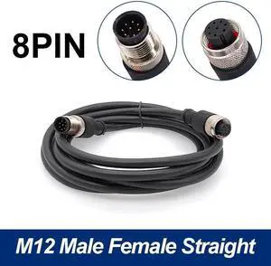 M12 sensor connector cable double head waterproof line male female 2m wire waterproof 4Pin 5Pin 8Pin sensor connectors(Straight F to M 8p)