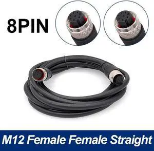 M12 sensor connector cable double head waterproof line male female 2m wire waterproof 4Pin 5Pin 8Pin sensor connectors(Straight F to F 8 p)