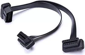 OBD2 extended flat wire 16Pin connected to a full flat wire, one split two sided flat wire adapter wire, 16 cores powered on(OBD M elbow 1PCS)