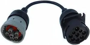 J1708 6P to gray 9P type 1 J1939 cable conversion cable 6-pin to 9-pin suitable for J1939 type 1 and 2 connectors(J1939 CABLE 1PCS)