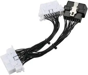 Automotive OBD2 electronic cable, one split two extension cable, 0.15M OBD one drag two adapter cable, OBD2 extension cable(OBD F TO M  1PCS)