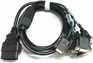Car OBD male to 6 DB9 female interfaces Serial RS232 diagnostic tool gateway connection cable(1.9m)(OBD2 TO 6 DB9 1PCS)