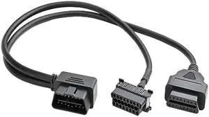 L-SHAPED ELBOW OBD2 OBD II FULL 16 PIN MALE Y-SHAPED OPEN SPLITTER CONNECTOR J1962 MALE 16 PIN TO 2 FEMALE THICK WIRE CABLE ADAP(0.5M)(OBD2 CABLE  1PCS)