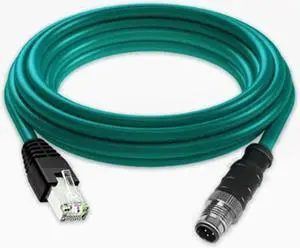 M12 to RJ45 network cable, 4-core D-type encoding cable, industrial camera Ethernet sensor connection cable, high flexible netwo(5M)(M12 4P TO RJ45 1PCS)