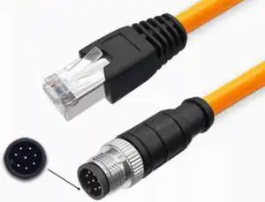 M12 to RJ45 network cable, 10MW high flexible drag chain, 4-core, 8-core ADX encoding industrial camera sensor cable(3M)(8P A TO RJ45 1PCS)