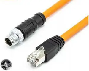 M12 to RJ45 network cable, 10MW high flexible drag chain, 4-core, 8-core ADX encoding industrial camera sensor cable(3M)(8P X TO RJ45 1PCS)