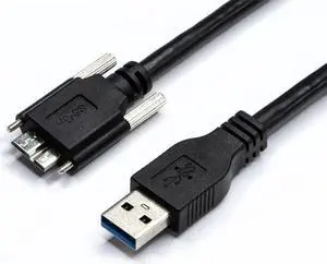 Industrial camera high flexible drag chain cable USB3.0A revolution Micro-B data cable with screw fixed hard drive(1.5)(USB TO MICRO 1PCS)