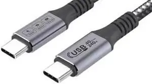 USB4 fully functional type-c data cable dual head lightning 4 three 3PD100W fast charging 40Gbps high-definition video cable(1.2M)(USB 40G 240W 1PCS)