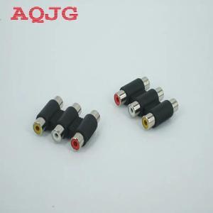 3 RCA PHONO FEMALE SOCKET COUPLER EXTENSION ADAPTER For DVD