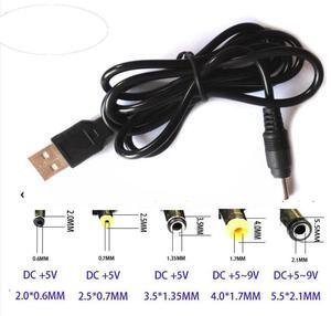 USB Male Port Type A To DC 5V 3.5*1.35mm 4.0*1.7mm 2.0*0.6mm 2.5*0.7mm 5.5*2.1mm 5.5*2.5mm Barrel Jack Power Cable Connector