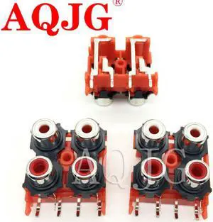 RCA Core Socket 4 Hole STB TV Plug AV JACK RCA Socket Input Audio And Video Socket AV4-8.4-13 1PCS