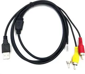 USB to 3RCA Cable 1.5m USB Male to 3 RCA Male Jack Splitter Audio Video AV Composite Adapter Cable for TV/Mac/PC