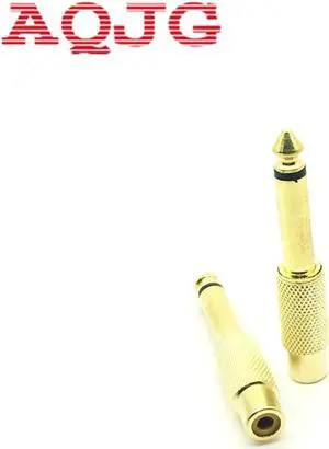 5pcs 6.35mm 1/4" Male Mono Plug To RCA Female Jack Audio Adapter Connector