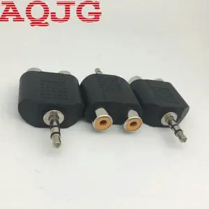 Gold-plated 3.5mm Stereo Plug to 2RCA (Red+White) Female Connector Adapter 3.5 TO RCA