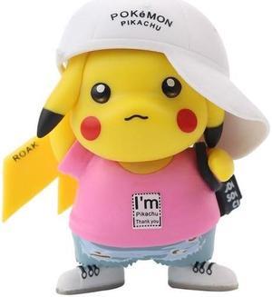Pokemon Pokémon Tide Clothes Cap Sitting Pikachu Pokémon Anime Handrun Model Ornament Pikachutrend pink