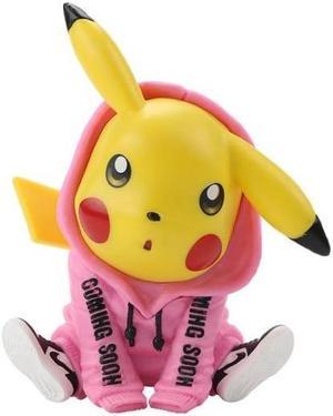 Pokemon Pokémon Tide Clothes Cap Sitting Pikachu Pokémon Anime Handrun Model Ornament Pikachusitting pink