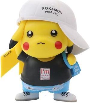 Pokemon Pokémon Tide Clothes Cap Sitting Pikachu Pokémon Anime Handrun Model Ornament Pikachutrend black