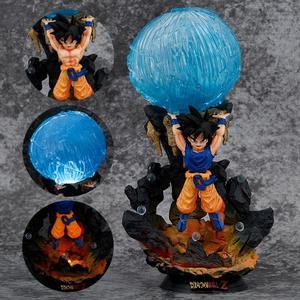 Anime Dragon Ball Figures Goku GT Spirit Bomb Glowable Boxed 24CM PVC Action Figures Statue Collection Model Toys Gifts