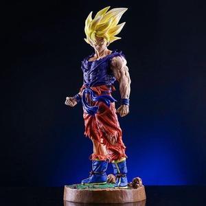 Z Sagas Figures Son Goku KD Battle Damage Goku 44CM PVC Action Statue Collection Model Toys Gifts Ornament With BoxDeep Blue