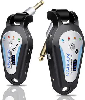 Wireless Guitar System, KIMAFUN 2.4GHz Wireless Rechargeable Digital Guitar Transmitter and Receiver for Electric Guitar, Bass, Violin, Electronic Drums, G207