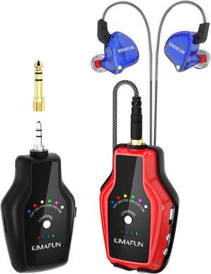 KIMAFUN 2.4G Wireless Monitor System with Transmitter Beltpack Receiver In-Ear Audio Monitor for Stage Performance, Band Rehearsal, Guitar Amplifier, Bass Amp, Speakers, Camera Record, Live Broadcast
